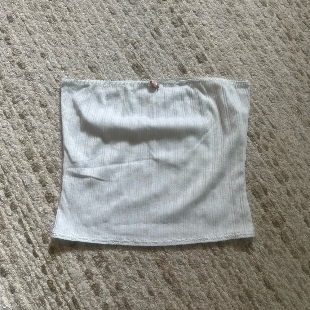 White Strapless 100% Cotton Tube Top